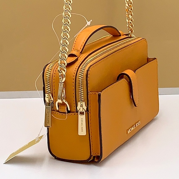 Michael Kors Handbags - MICHAEL KORS JET SET ITEM MEDIUM DOUBLE ZIP PHONE XBODY HONEYCOMB COLOR
NWT